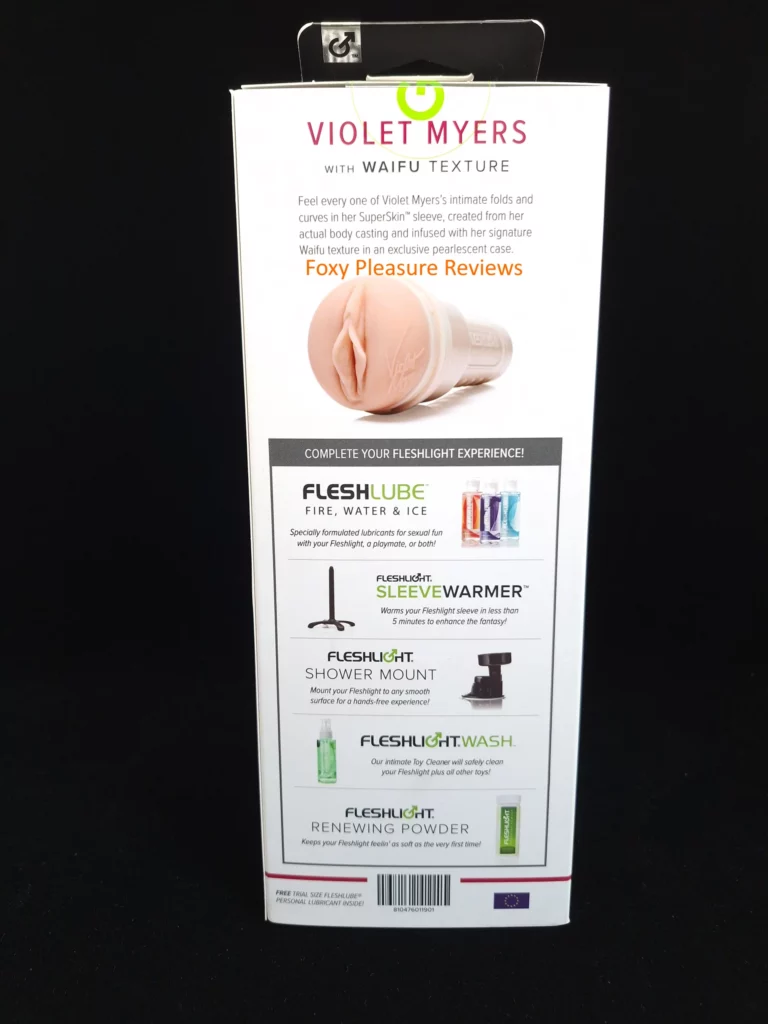 Back side of the Violet Myers Waifu Box