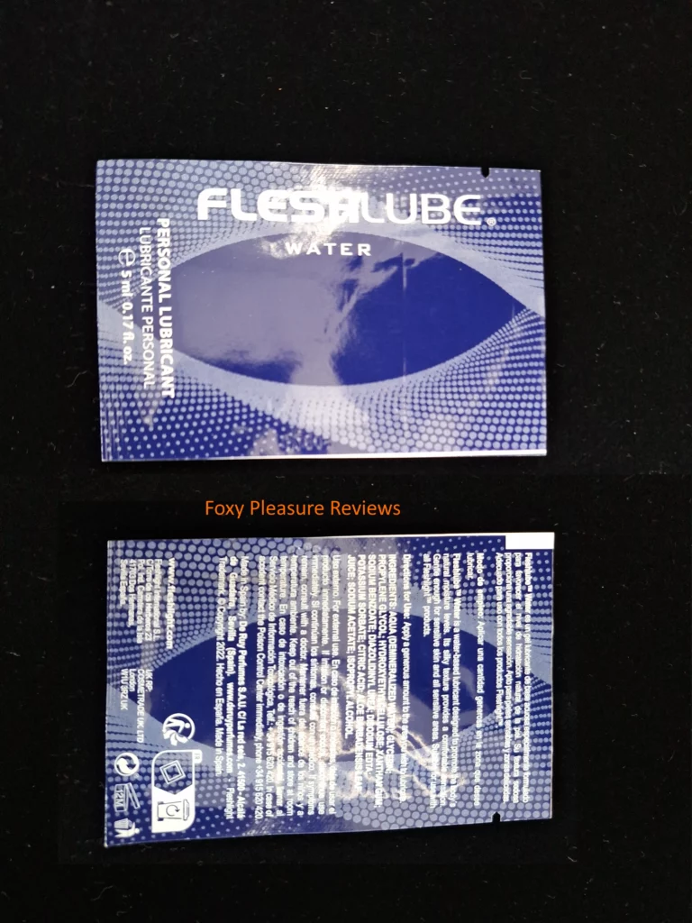 A lubricant sample is present in the Violet Myers Waifu fleshlight box.