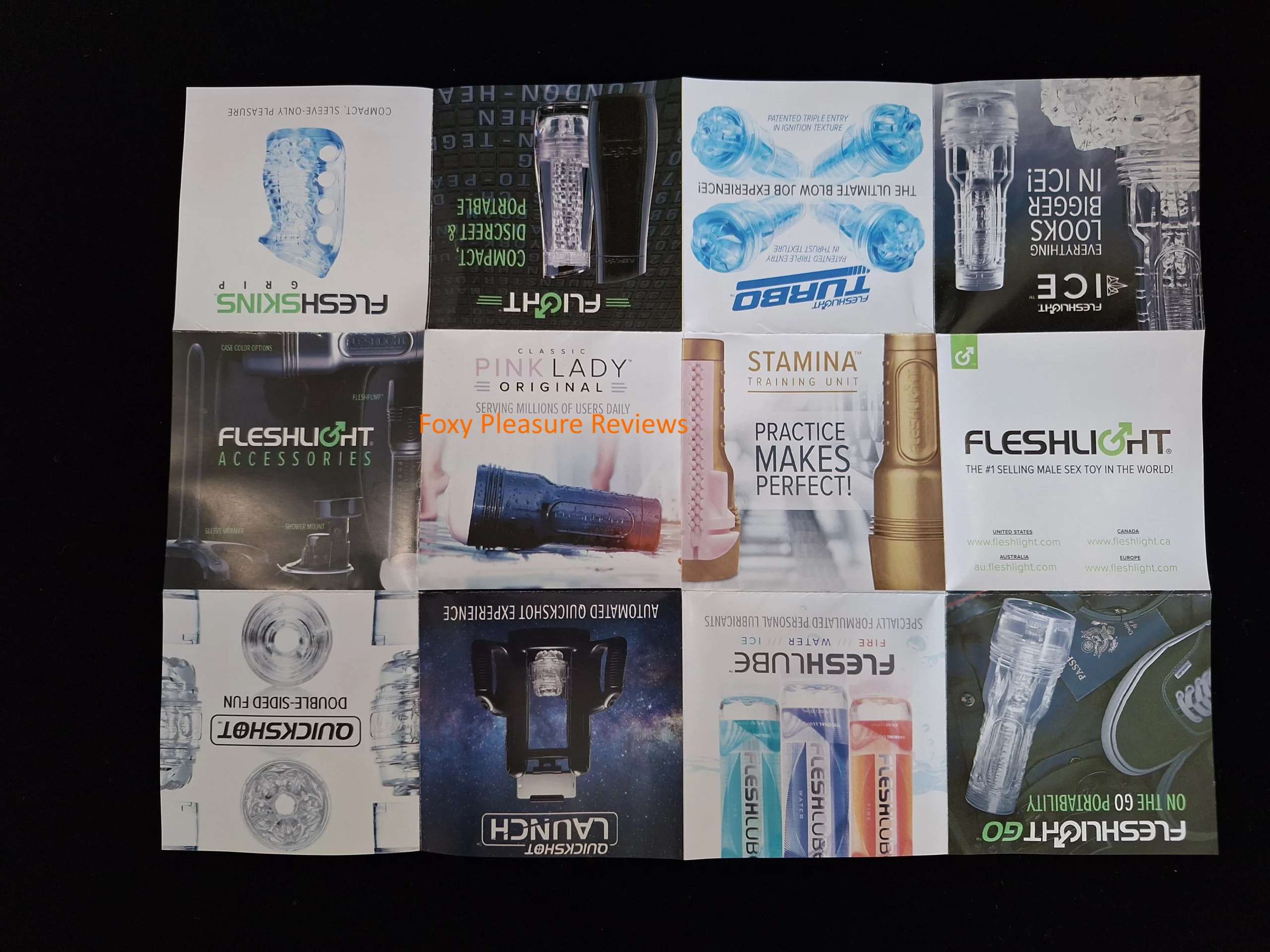 Some ads for Fleshlight in the front of the quick start guide