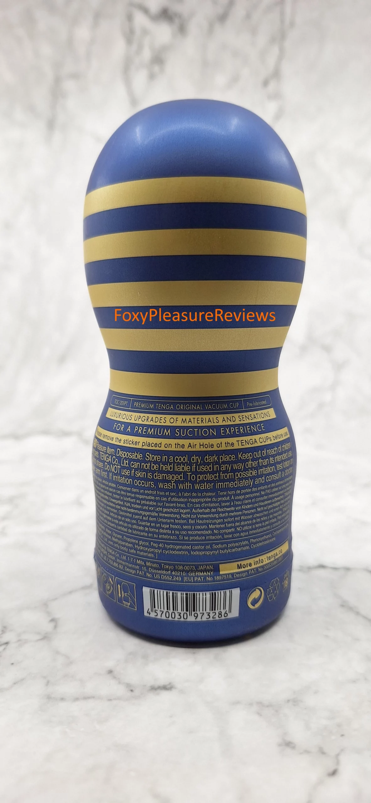 Back side of the Premium Tenga Original Vacuum Cup
