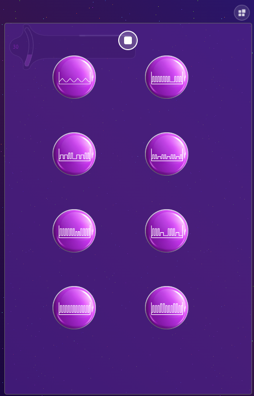 The eight patterns available for the controller are the same as for the remote control.