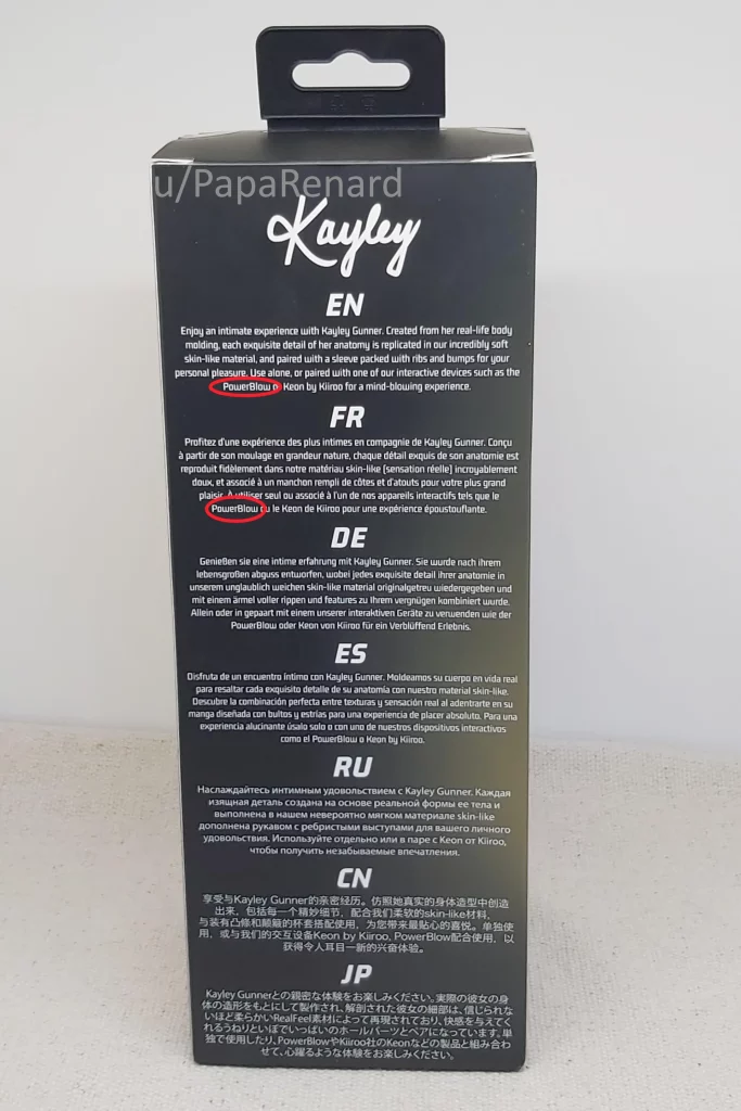 Back side of the package