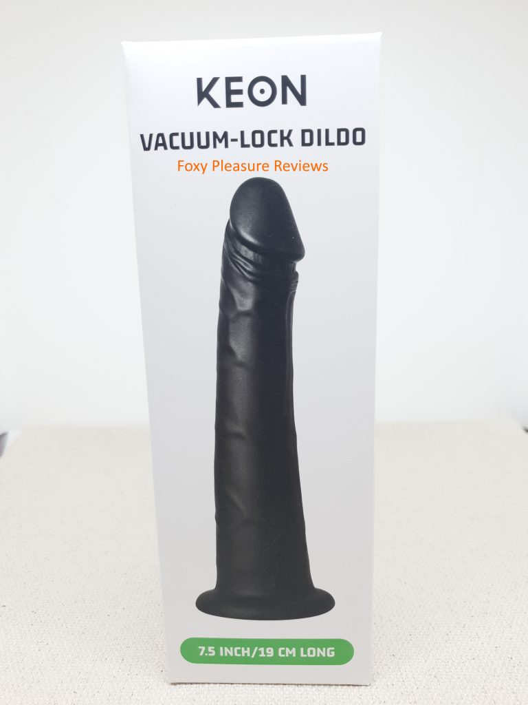 Front view of the Kiiroo's Vacuum Lock Dildo package